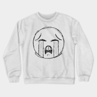 Dark and Gritty Loudly Uncontrollably Crying Emoji Face Crewneck Sweatshirt